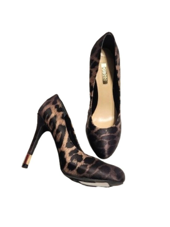 Guess Shoes - Guess Leopard Print Stiletto Heel Pumps Black Tan Size 6 Medium